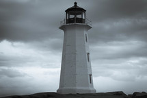 lighthouse in black and white 