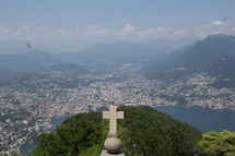 mountaintop view of an Italian town 