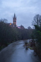 University of Glasgow By night. January 2 2024. Glasgow Scotland