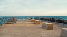 Seafront with seating for contemplating the seascape