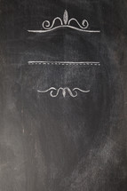 decorative scroll on a chalkboard 