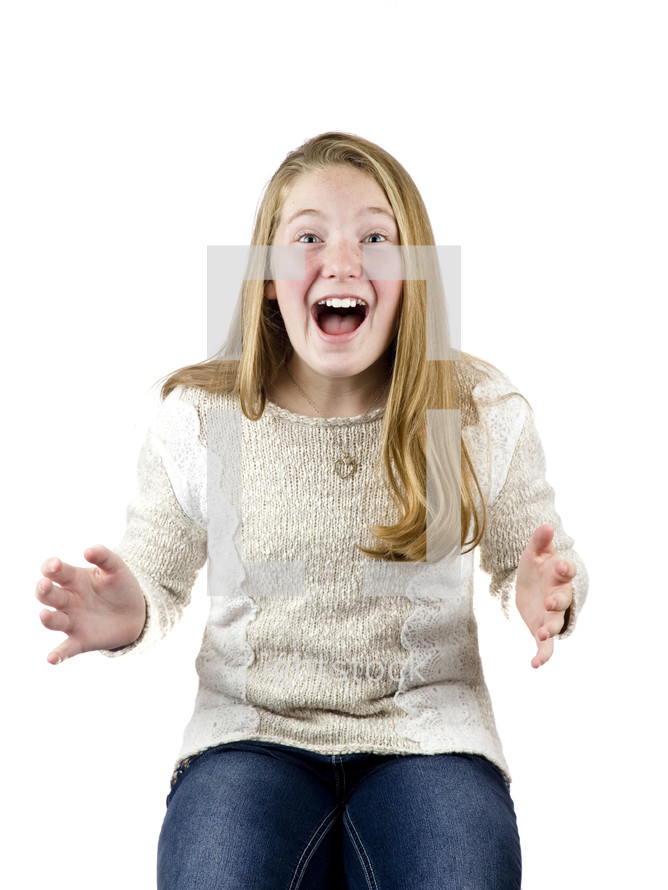 excited teen girl 