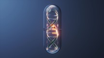Medical capsule with DNA inside, 3d rendering.