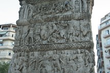 Detail from the historic Arch of Galerius in Thessaloniki, Greece. This monument was built in the 4th century, by Roman Emperor Galerius.