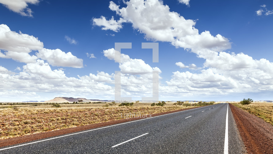 road through desert in Australia 