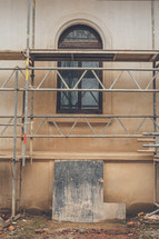 scaffolding around a building 