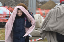 Ukrainian Refugees escaping war 