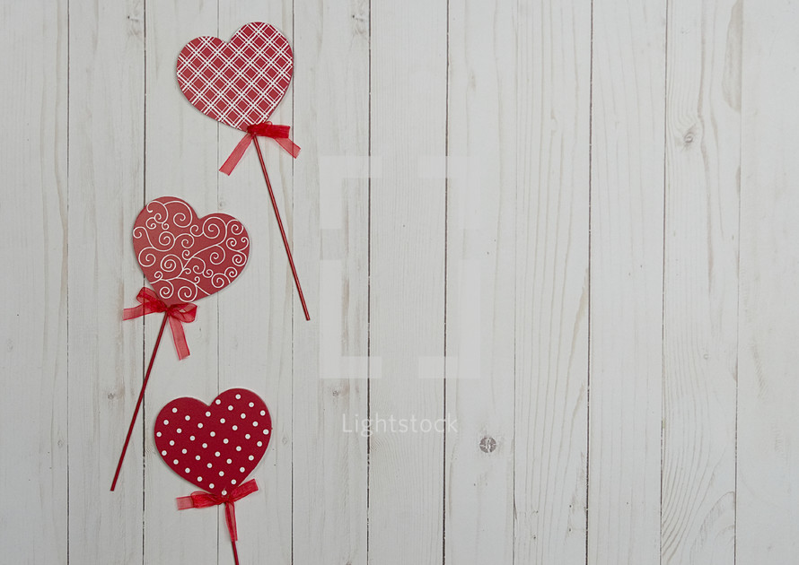 red hearts on sticks 