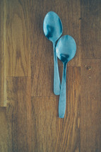 two silver spoons