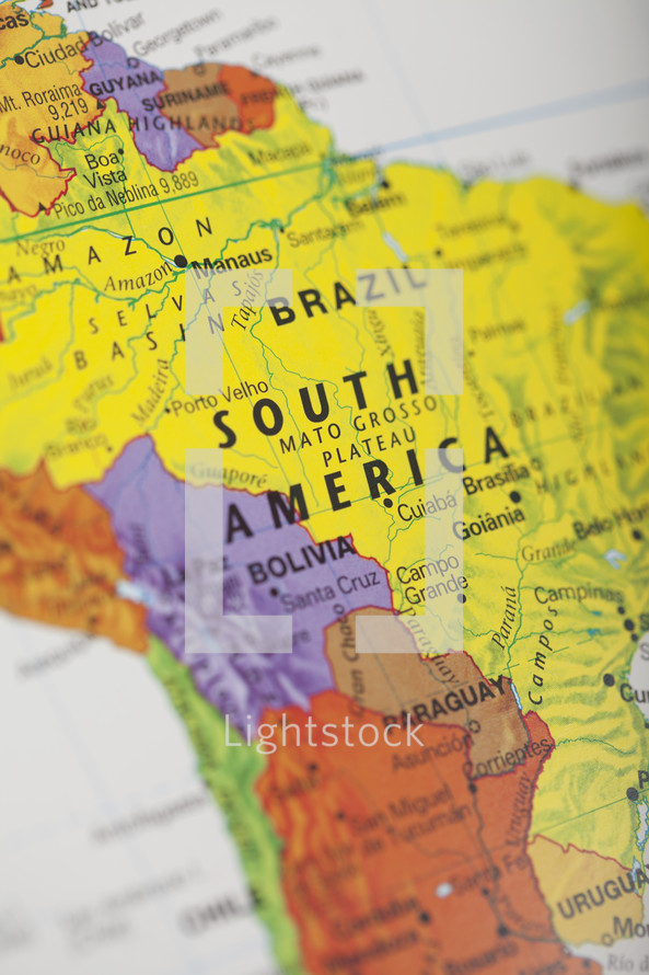 South America map 
