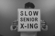 slow senior crossing sign 