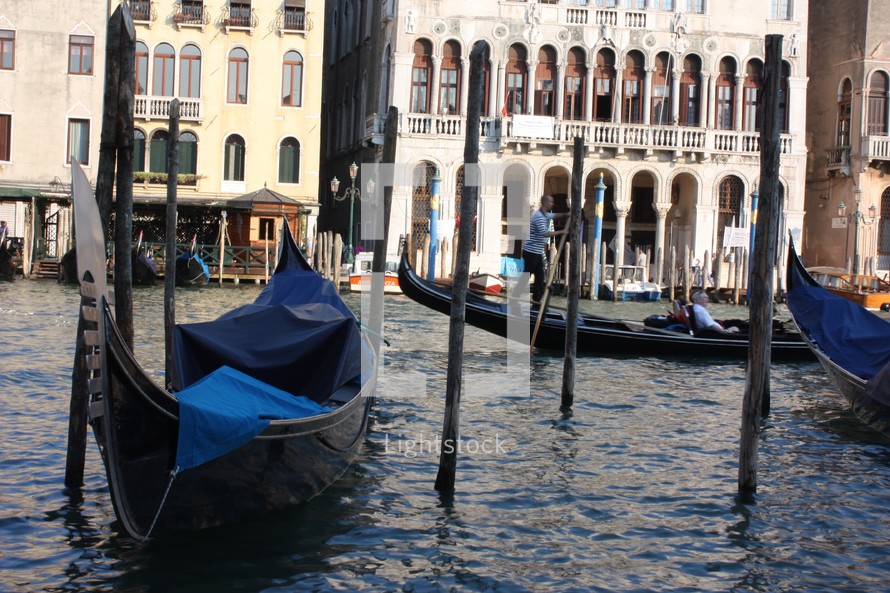 gondolas in a Venice 