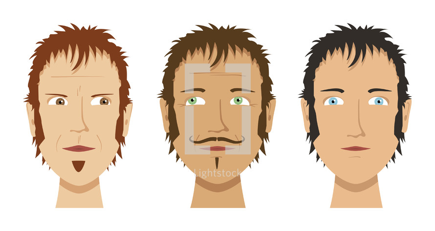 men's faces icons