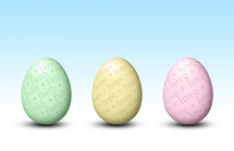 pastel religious Easter eggs