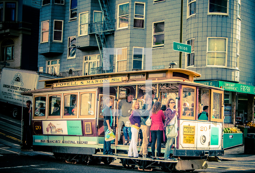 people on a trolley 