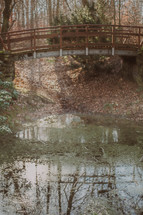 pond under a bridge 