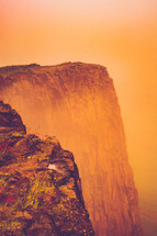 cliffs in fog 