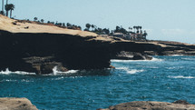 sea cliffs along the ocean 
