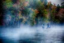 Bass fishermen on Lake Tillery in North Carolina