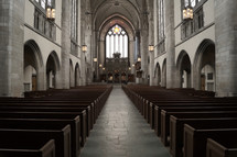 interior of an empty cathedral 