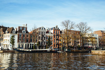 row houses and canals in Amsterdam 