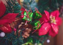 edge of a Christmas wreath