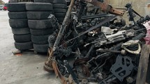 Car recovery components. Recycling center