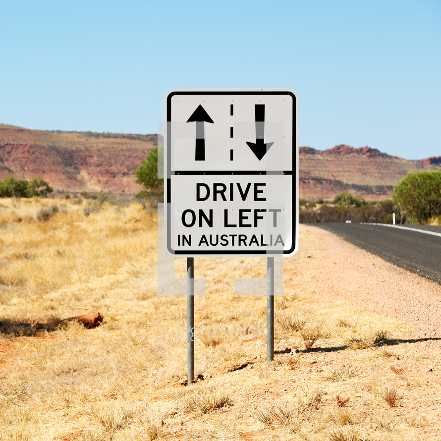 Drive on left in Australia 
