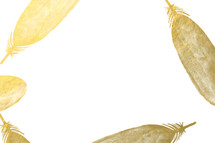gold metallic feathers frame 