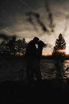 silhouette of a couple 
