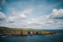Scottish shoreline with cliffs 