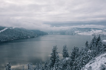 a winter lake scene 