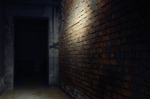 brick wall in the darkness