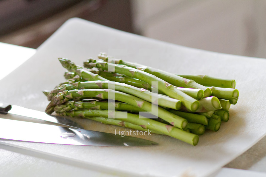 asparagus on a plate 