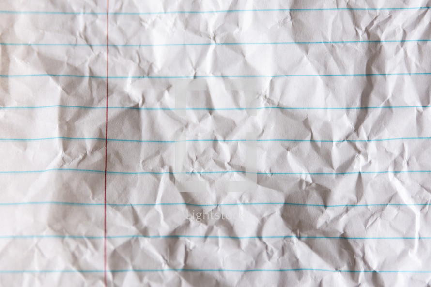 crumpled lined paper background 