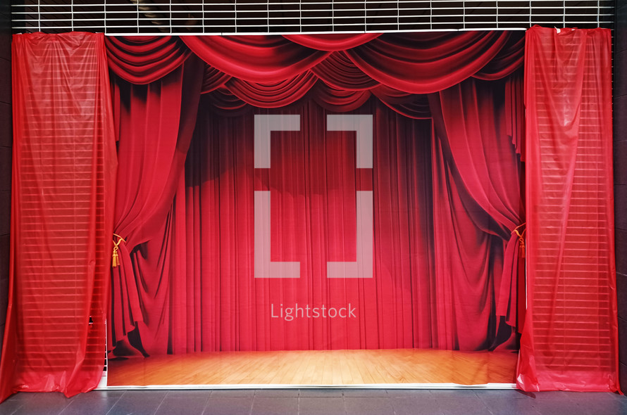 red stage curtain 