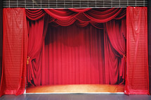 red stage curtain 
