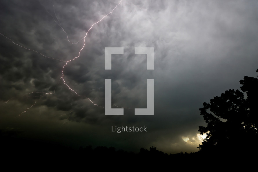 lightning strike in a stormy sky