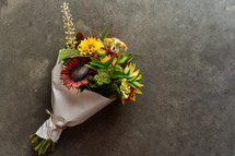 fall bouquet on a black background