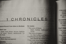 Open Bible in book of Chronicles