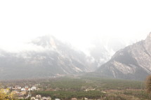 an town in a mountain valley 