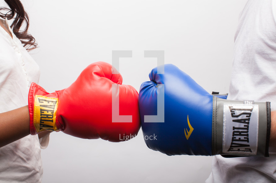 red and blue boxing gloves 