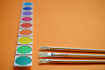 paint and paint brushes 