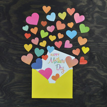 hearts in an envelope for mother's day 