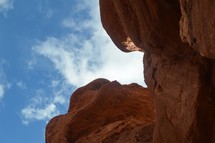 blue sky and red rocks 