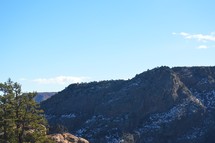 snow on canyon rocks 