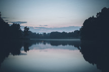 a lake in the evening 