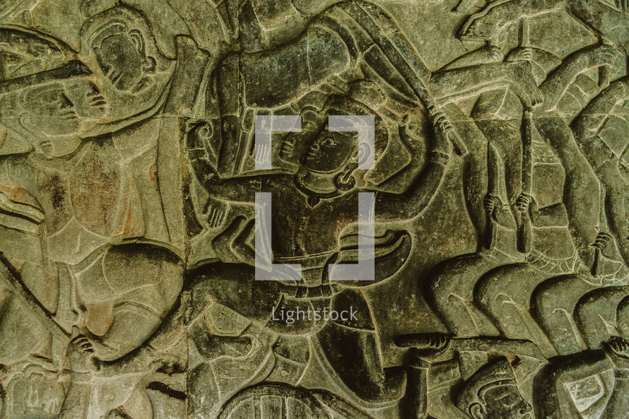 engravings in stone in Cambodia 