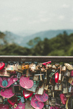 love locks on a fence 