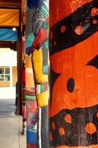 grafitti and street art on poles